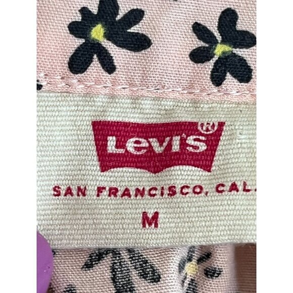 Levi's Top Women M Pink Floral Summer Y2K Boho Western 80s Retro Office Cowgirl - Picture 2 of 11